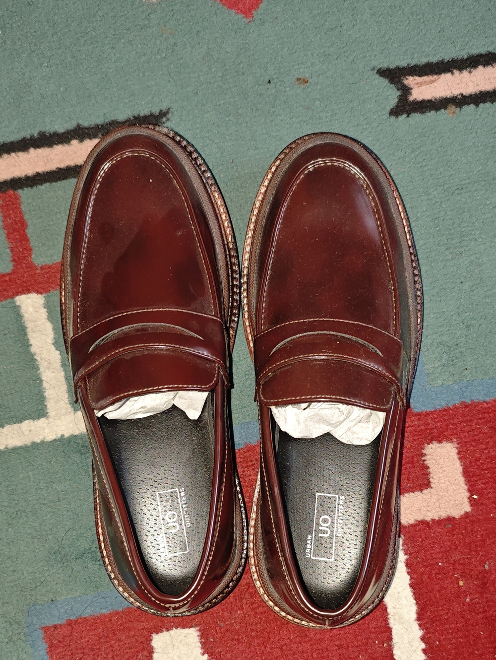 Urban Outfitters Men's Penny Loafers in Burgundy